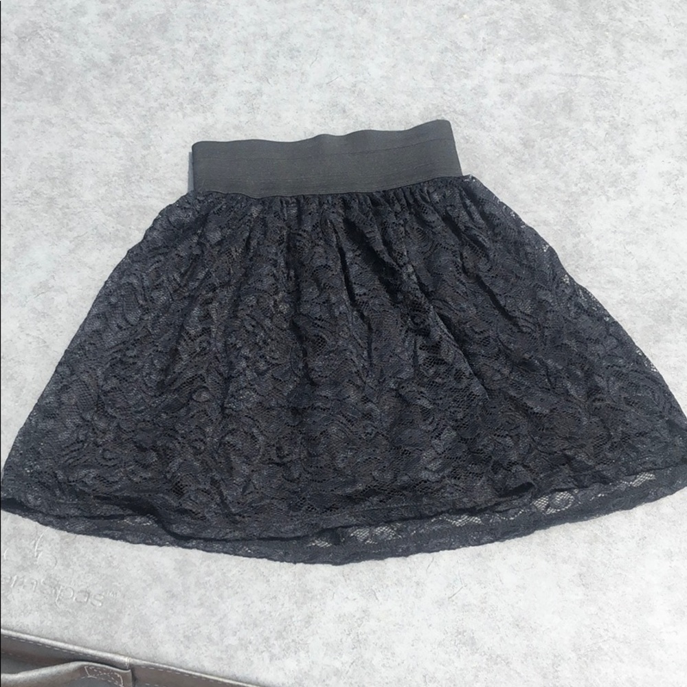 Black lace skater skirt